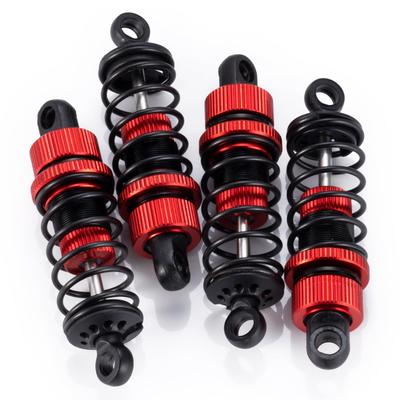 TRZX 4pcs RC Shock Absorbers, Front and Rear Shock Absorbers, 55mm and 62mm, Upgrade Parts for Tamiya TT02 1/10 RC Drift Car (62mm Red)