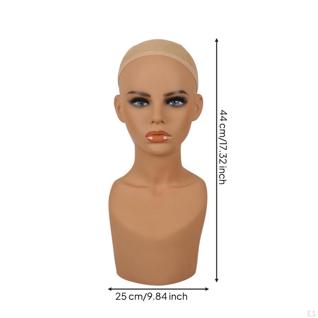 Hairpiece Head Makeup Female Mannequin Bust for Hair Stylists, Cosplay