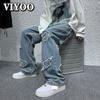 Мужская модная одежда в стиле хип-хоп Y2K с вышивкой, мешковатые широкие джинсы, прямые брюки, уличная одежда, спортивные брюки для мужчин