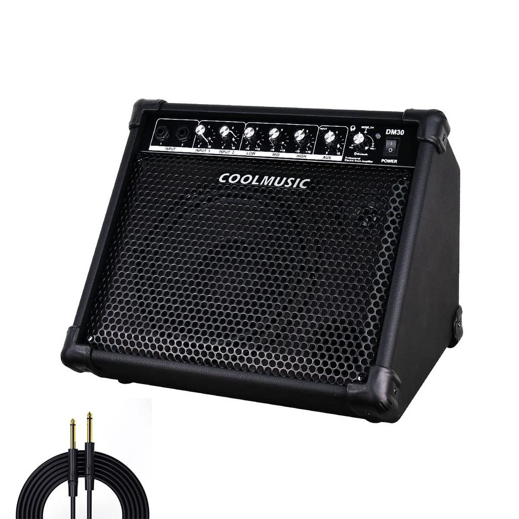 Coolmusic DM30 AMP 30 Вт электронный барабанный усилитель клавишный усилитель с входом Aux и 2 3-полосным эквалайзером и выходом DI BT, входы,