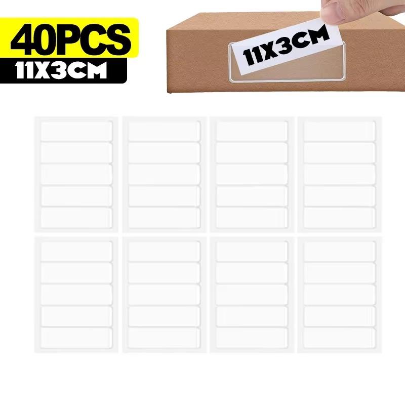 Self-Adhesive Label Holder Clear Card Holders Shelf Tag Label Bag Paper Card Labels Pockets DIY Office Organizing Classify Items