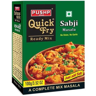Pushp Brand Быстрообжаренная Масала, Готовая к Приготовлению Быстрообжаренная Сабджи Масала (100 г Упаковка из 1 шт.)