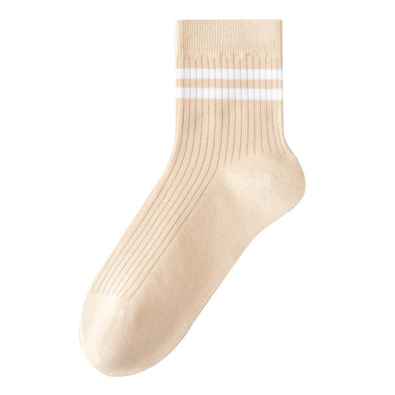 Pure Cotton Winter White Cotton Socks for Women Are Versatile and Odorless. All-cotton Mid-top Socks for Women In Autumn and Winter