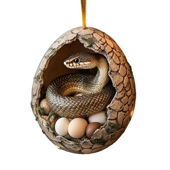 Рождественское украшение Акриловое животное Яйцо Подвеска на елку 2D Курица Утка Черепаха Яичная скорлупа Фермерские украшения Праздничный подарок для семьи друзей