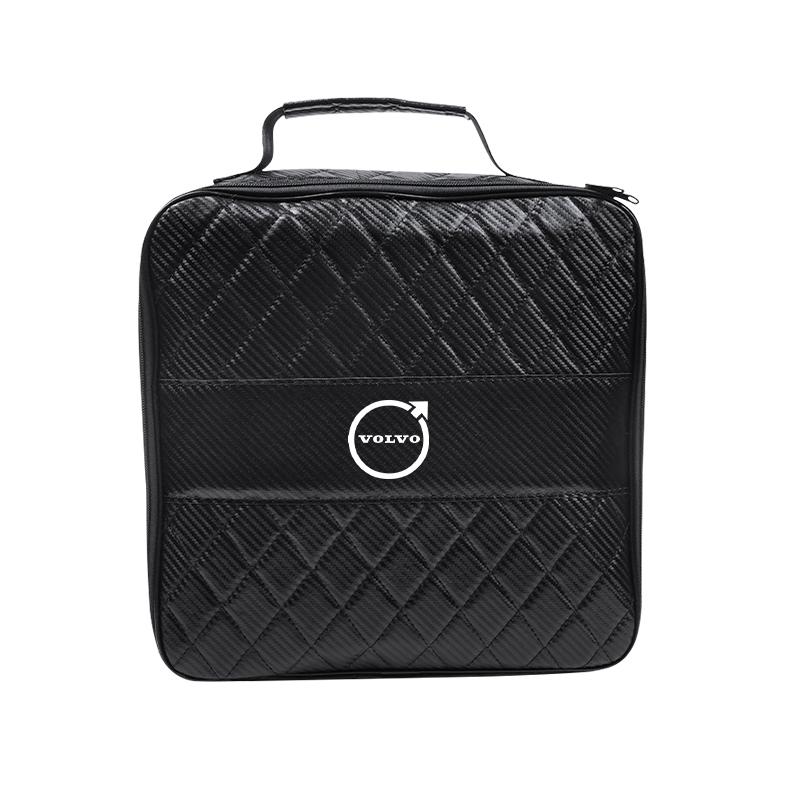 Leather Car Charging Cable Storage Box New Energy Charger Portable Bag For Volvo Rdesign V60 V40 S80L XC90 S60 S40 C30 XC60 V50
