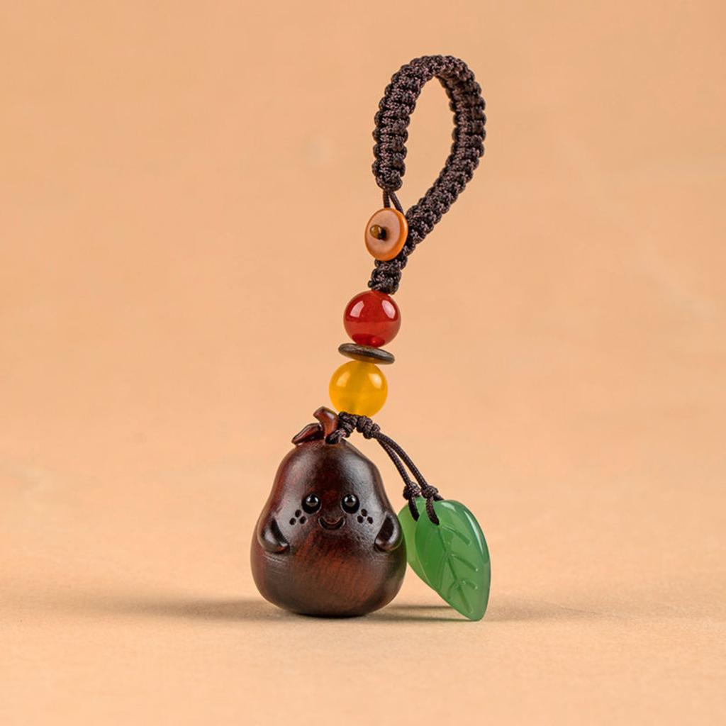 Rosewood Pear Separate Couple's Car Keyring Adorable Mobile Phone Chain Pendants
