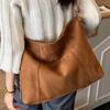 Casual Large-capacity Underarm Bag Women's 2025 Autumn New Suede Tote Bag Simple Shoulder Messenger Bag Tide