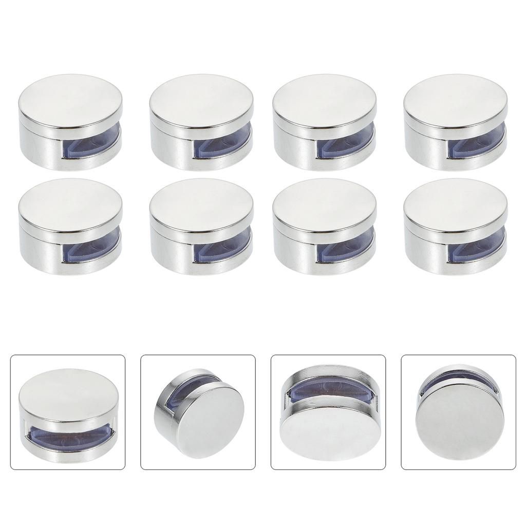 8 Pcs Mirror Clip Kitchen Cabinet Hardware Glass Clips Space-saving Brackets Zinc Alloy Holder Holders for Wall