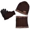 New Winter Men Simple And Stylish Knitted Hat Scarf And Gloves Winter Solid Warm Knitted Set Winter Warm Gifts For Male