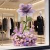 Purple Artificial Flowers for Window Display, Scene Decoration, and Clothing Store Visual Merchandising