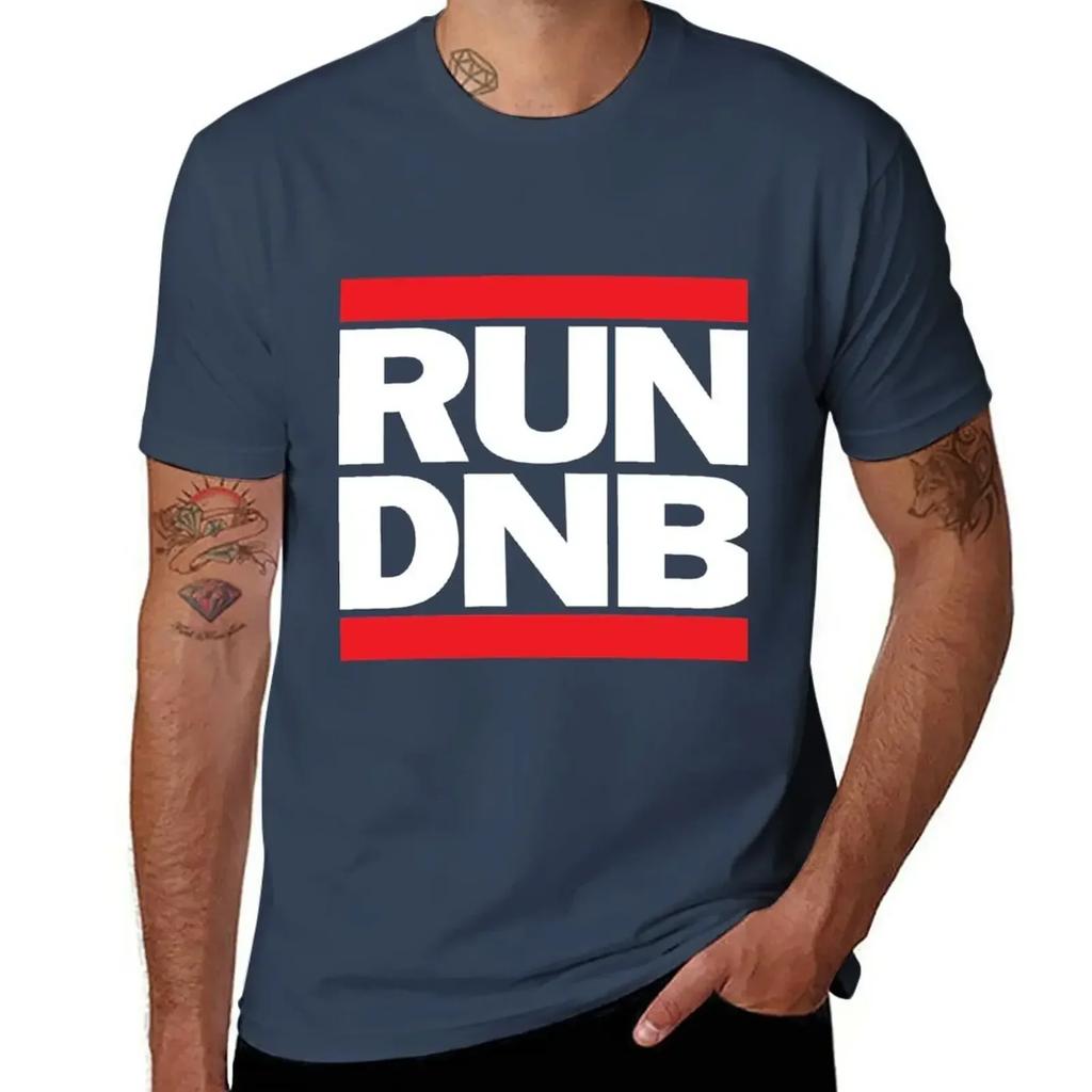 RUN DNB T-Shirt vintage clothes summer tops mens tall t shirts