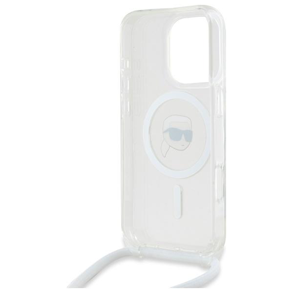 Karl Lagerfeld Klhmp16Lhckhnt Iphone 16  Pro 6.3 Hardcase Transparent Crossbody Iml Karl Head Magsafe