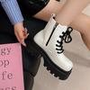 2024 New Fashion Versatile Hot-selling Women's Boots Flat Heel Luxury Designer Round Toe Lace-up Winter Shoes Short Tube