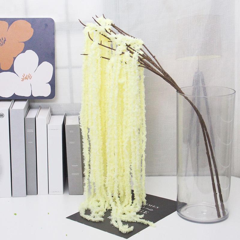 1PC Wool Wedding Decor Accessories Artificial Plants Soft Decoration Solid Party Simulated Long Spike Flower Wedding