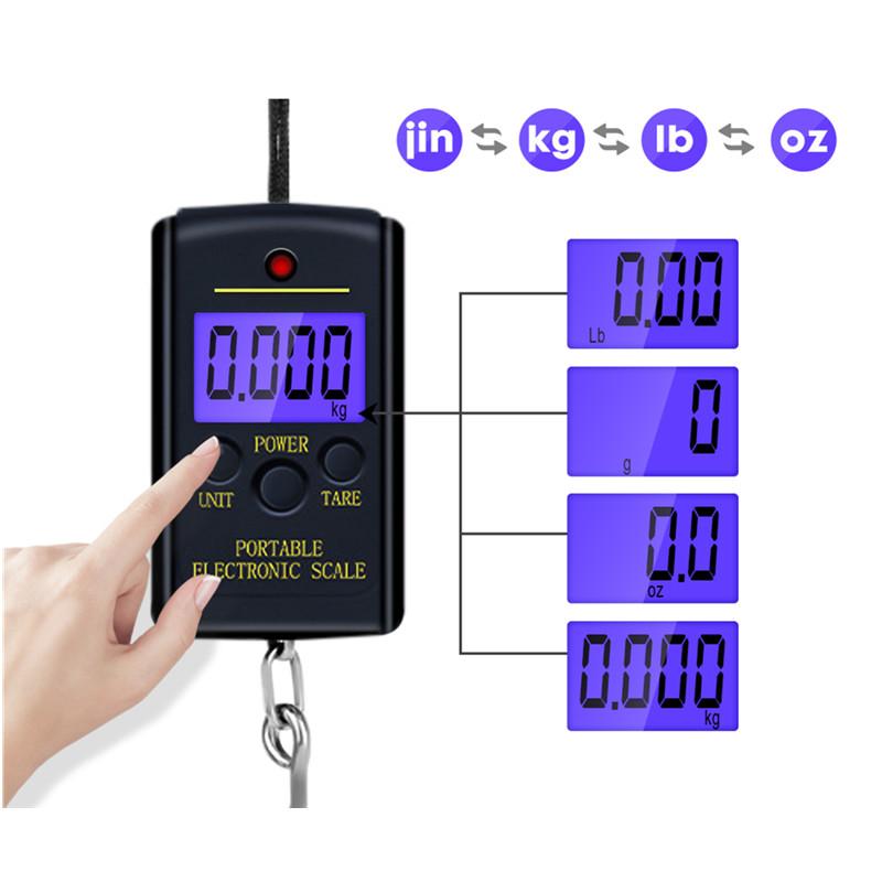 Цифровые весы 40 кг x 10 г Мини Электронные Подвесные Рыболовные Багажные Весы Баланса Портативные Цифровые Ручные Карманные Весы Крюк для Взвешивания