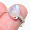 Подарочное кольцо из стерлингового серебра 925 пробы с натуральным радужным лунным камнем S.8 Q7S84