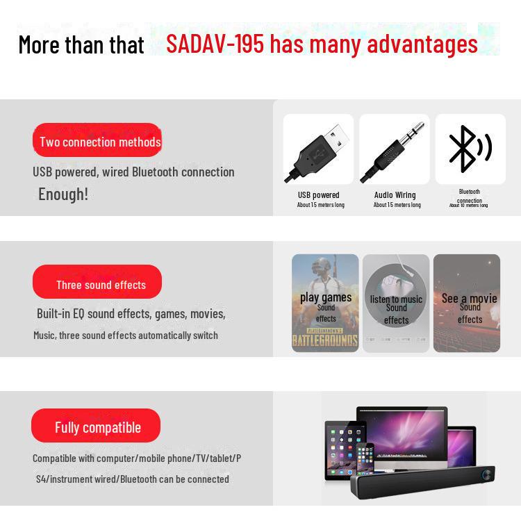 SADA V-195 настольный и мобильный мини-сабвуфер