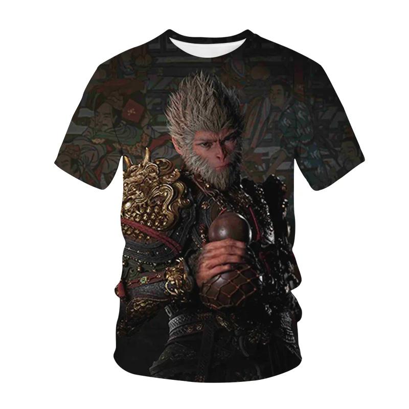 Футболки WuKong Game 3D Print Streetwear Мужская Женская мода Oversize футболка с коротким рукавом Детские футболки Топы Мужская одежда