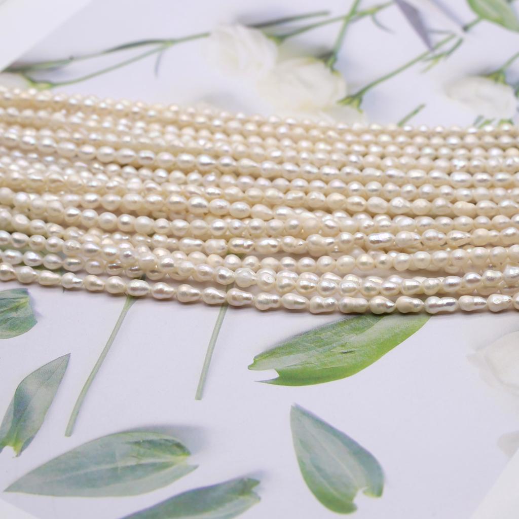 A Natural Freshwater Pearl Small Pearl Rice-Shaped Beads 3-4mm For Jewelry Making DIY Necklace Braclet Earrings Accessory