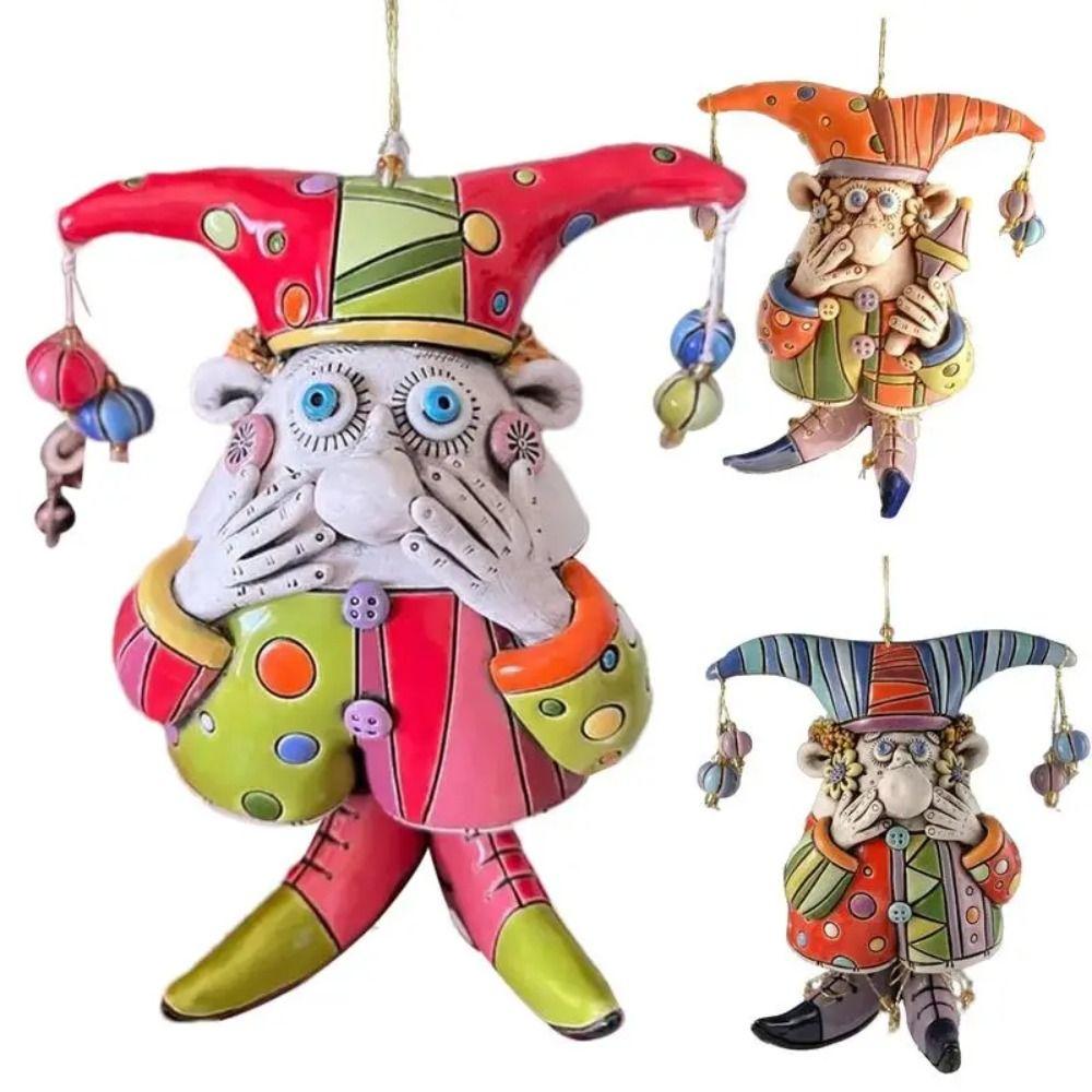Красочные украшения с колокольчиками-шутами, модель клоуна, украшение с колокольчиками-клоунами, подвеска на дереве, клоун, колокольчик ветра