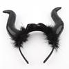 Повязка на голову с рогами дьявола, повязка на голову с бычьим рогом, головной убор с рогом демона на Хэллоуин, обруч для волос с рогом дьявола, диадемы на Хэллоуин