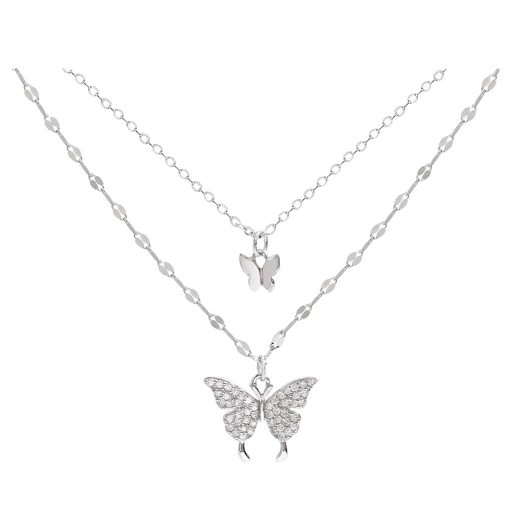 Look With Stunning Imitation Platinum Necklace Any Occasion Simple And Exquisite Style Alloy Female Exquisite Necklace, Silver