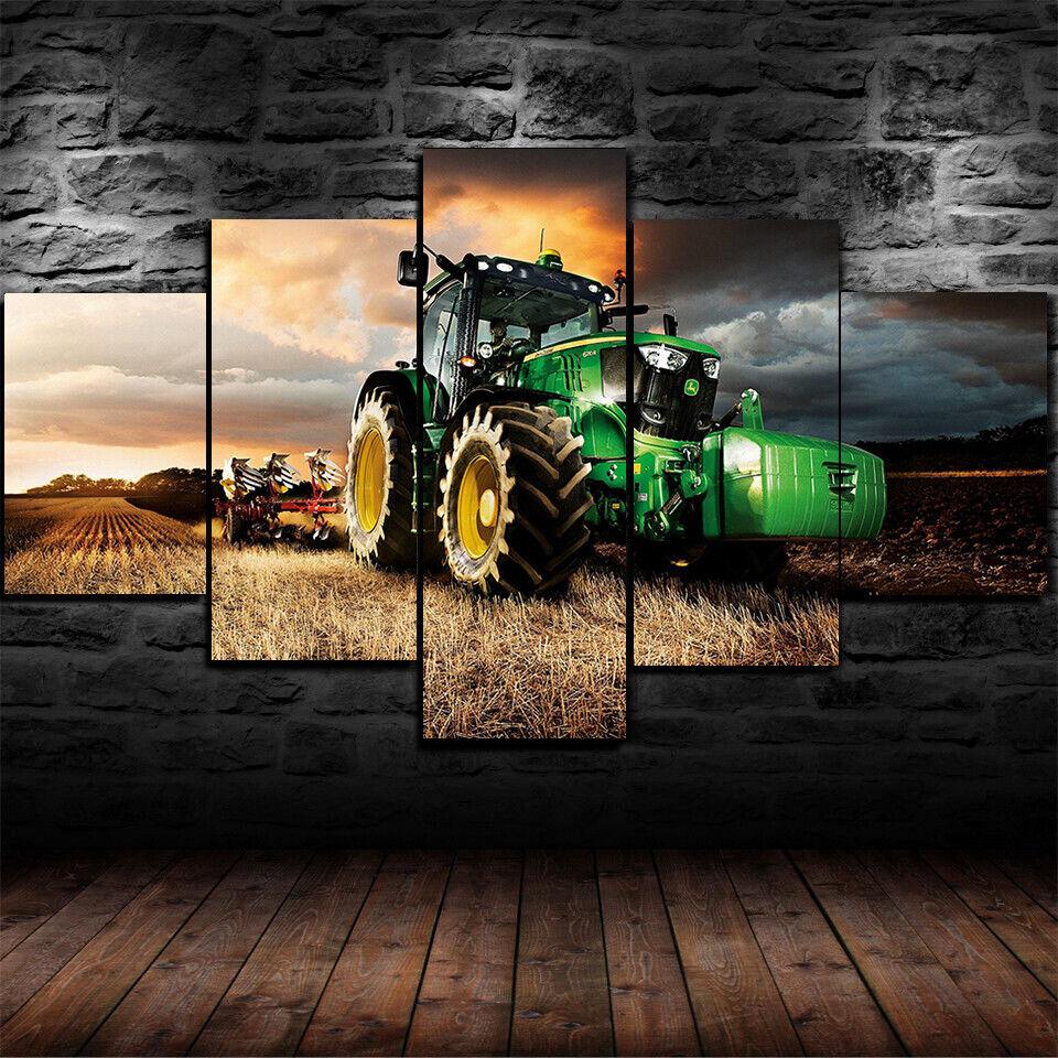 5 шт., John Deere, трактор, сельское хозяйство, 5 шт., холст с принтом, плакат, настенный художественный декор, 5 шт., HD печать, современные картины без рамки