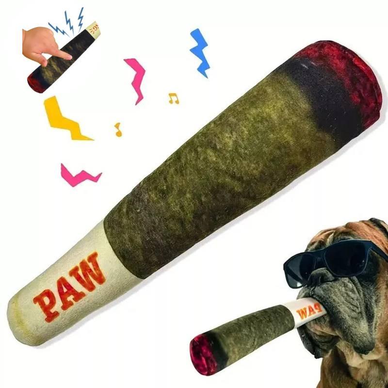Lifelike Green Cigar Dog Toy Crafted From Premium Plush For Happy Pets