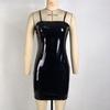 2023 Summer Women's Sexy Off-Shoulder Sequin PU Leather Dress