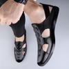 Summer Business Leather Sandals with Breathable Soft Soles Men Outdoor Casual Flats Fashion Sandals Genuine Leather Beach Shoes