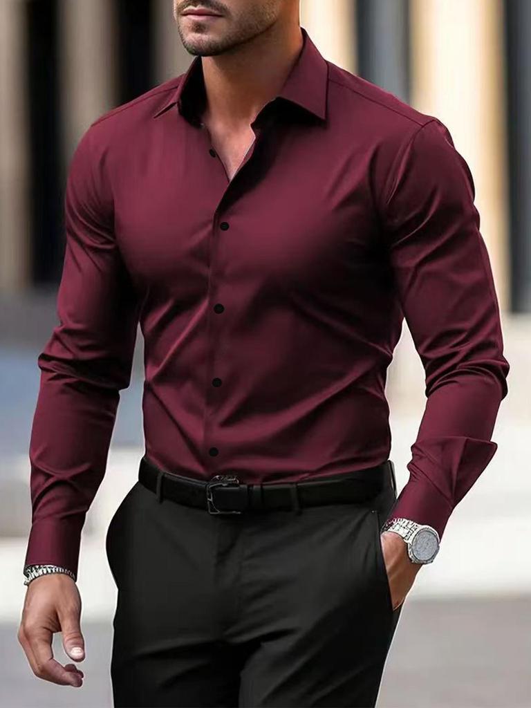Professional Slim Fit Plus Size Workwear: Long Sleeve White & Short Sleeve Black Shirts
