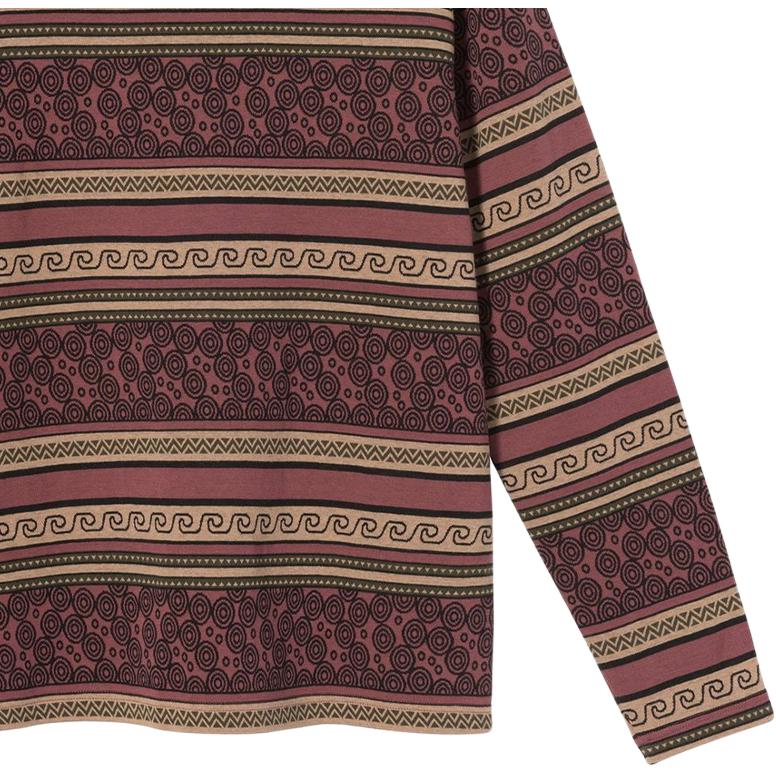 Stussy Хлопковый вязаный полосатый джемпер с круглым вырезом Мужской свитер Темно-красный 1140231