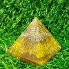 Пирамида Оргона из натурального желтого цитрина с натуральным прозрачным кварцевым наконечником и медной спиралью для богатства, процветания и успеха