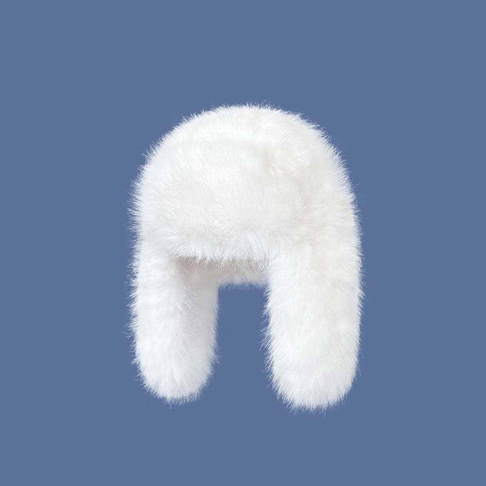 Plush Solid Color Men Women Pilot Hat Warmer Anti-cold Faux Fur Pilot Cap Soft Adjustable Ear Protection Hat Shopping