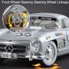 1/24 Scale BENZ 300SL Toys Cars Alloy Diecast Model 4 Doors Opened Front Wheel Steering Sound Light Vehices for Children's Gift