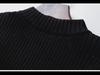 Zhili Women's Black Knitted Sweater Dress - Spring 2025 Collection, Mid-Length, Long-Sleeved