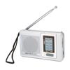 AM FM Radio Battery Operated Built In Speaker Portable Pocket Radio for Outdoor Travel Silver Grey