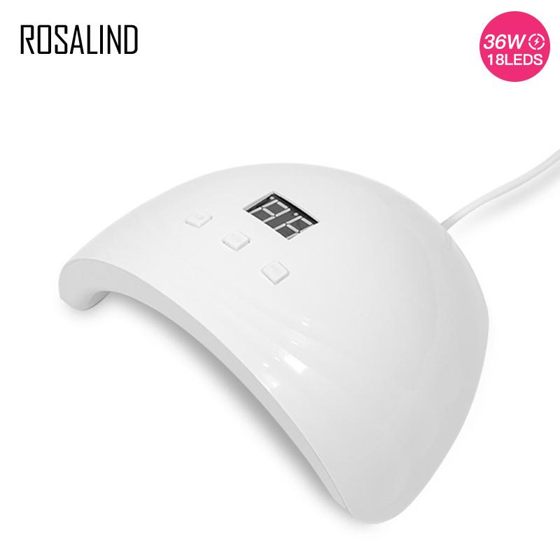 ROSALIND Max 36 Вт светодиодная лампа для сушки ногтей 18 светодиодов УФ-лампа для льда для сушки гель-лака таймер автоматический датчик маникюрные инструменты
