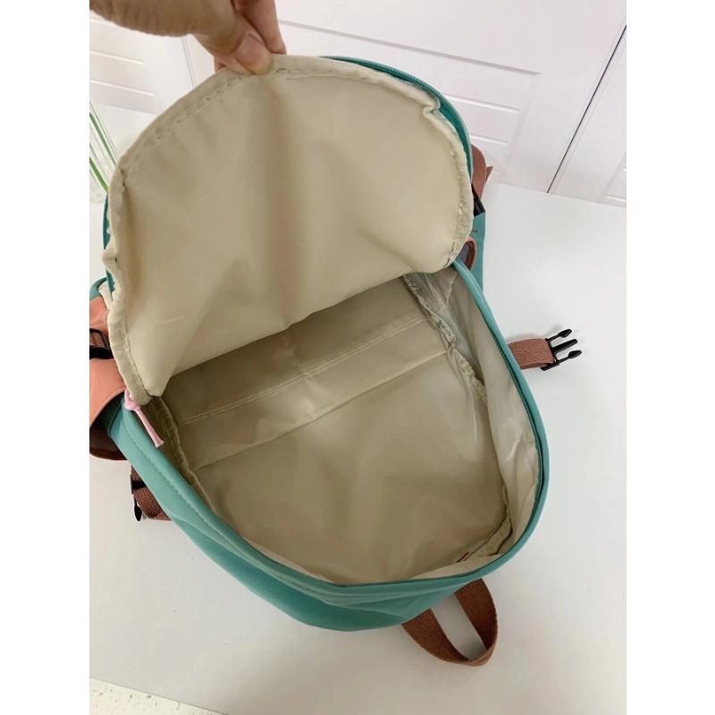Lightweight Color Block Multi-pocket Casual Schoolbag Large Capacity Fashionable Classic Backpack for Teen Girls Boys Student