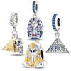 Подвеска в форме пирамиды для мамы, подходит для браслета из серебра 925 пробы, Клеопатра, Фараон, подвески, бусины, кулон, серебро, оригинальные ювелирные изделия