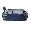 Large Baby Playard Adjustable Lovely Rectangular Baby Fence with Football Frame Navy Blue