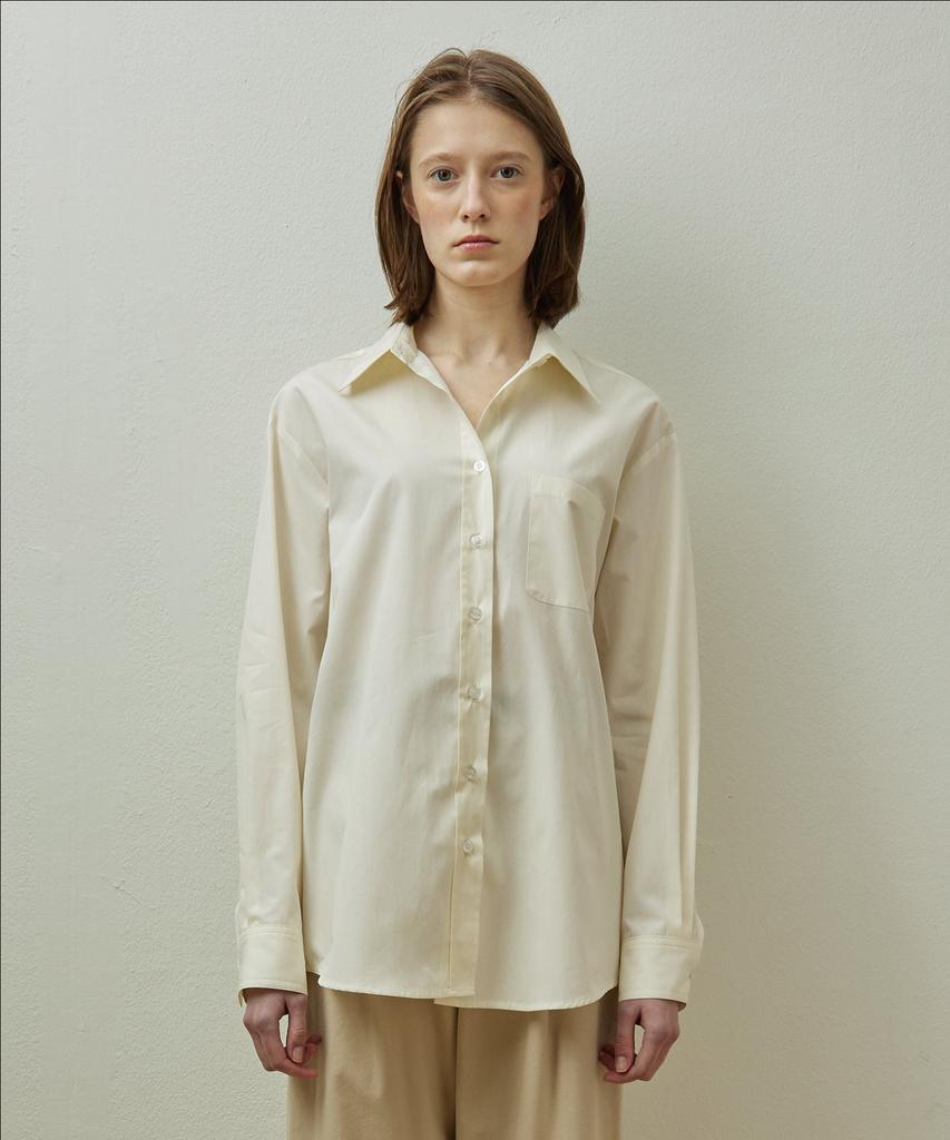 STEP AROUND Classic Solid Shirt_Cream
