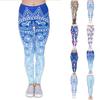 Womens Blue Lotus Prints Stretch Yoga Leggings Fitness Running Gym Sports Active Pants