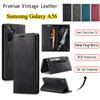 Премиальный винтажный кожаный чехол-книжка для Samsung Galaxy A56 - Защита RFID, откидная крышка с отделениями для карт, противоударный ретро-стиль (4 цвета)