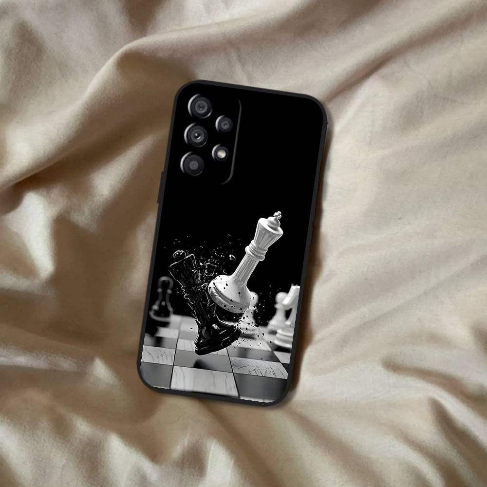 Чехол для телефона с шахматным рисунком для Samsung Galaxy A20, A21s, A22, A31, A32, A52, A53, A72, 73, A80, мягкий черный чехол