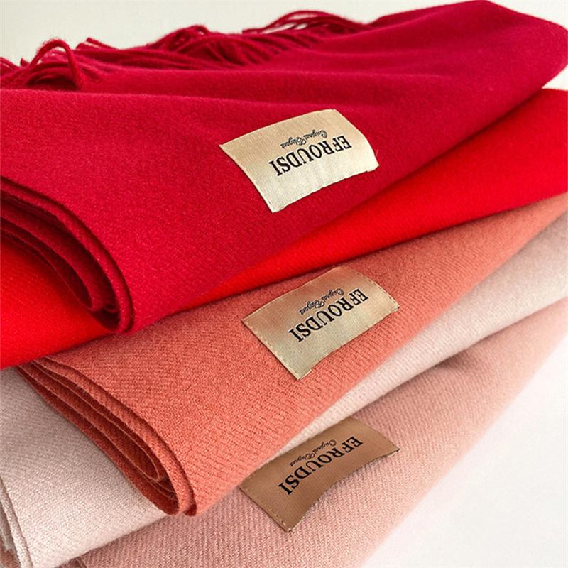 Imitation Cashmere Solid Color Fashion Decorative Warm Scarf Student Middle and Long Shawl Female