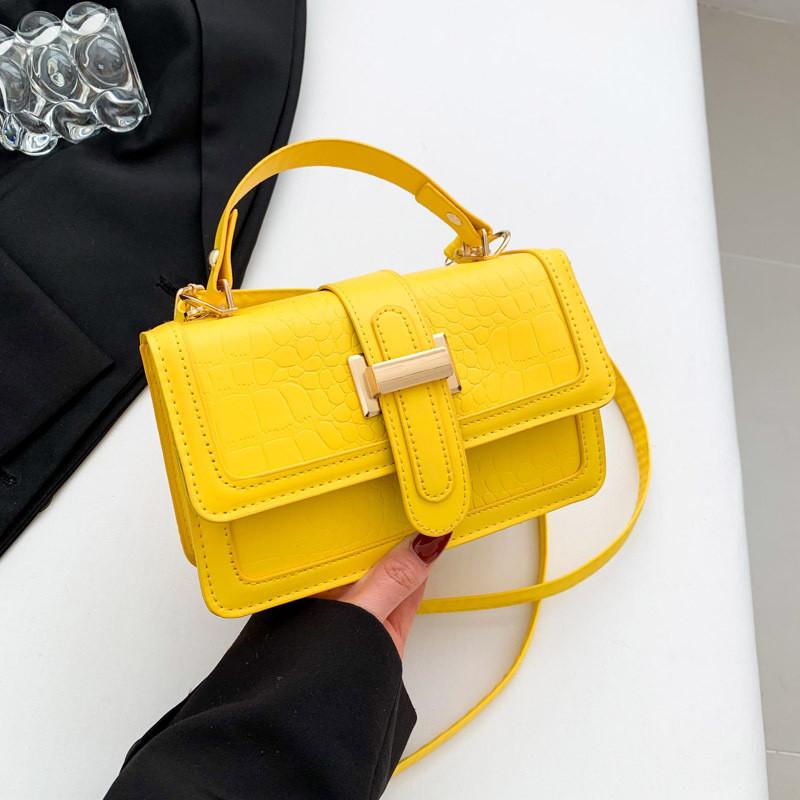 Chic Casual French Style Small Shoulder Bag In Black White Magenta Blue Yellow