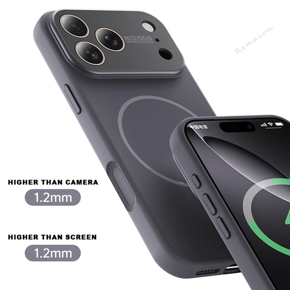 Магнитный чехол для телефона с большим окном для For Iphone 17 Air 16 1 13 14 Pro Max Жидкий силикон Ударопрочный Защитный чехол