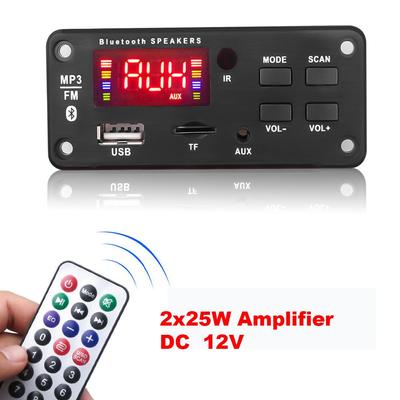 Автомобильный радиоприемник Bluetooth 5.0 MP3-плеер Усилитель Модуль WMA Декодер Плата USB TF FM Динамик Беспроводной аудиоприемник Пульт дистанционного управления