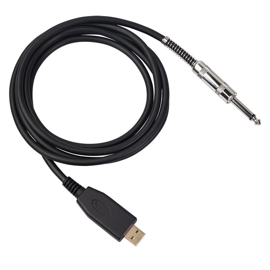 Позолоченный USB на 6,35 мм кабель для электрогитары с двойным экранированием и шумоподавлением